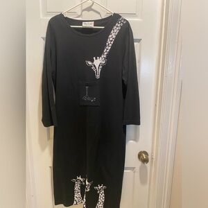Black Dress with Giraffe Print